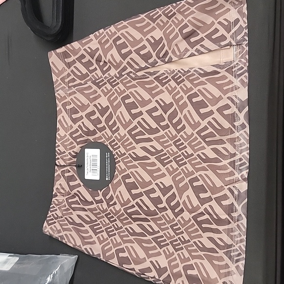 white fox boutique times like this mesh mini skirt chocolate monogram print - Picture 3 of 4